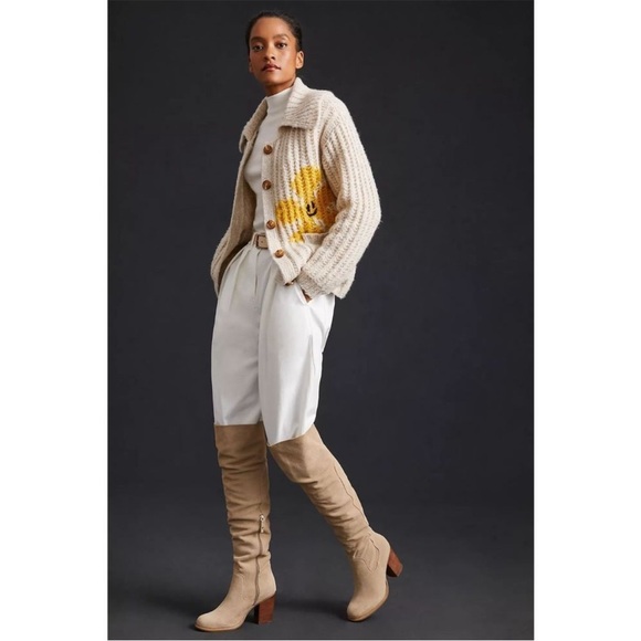 ANTHROPOLOGIE Pilcro Flower Cardigan Sweater Cheerful Smile Flower size xs - Picture 2 of 16